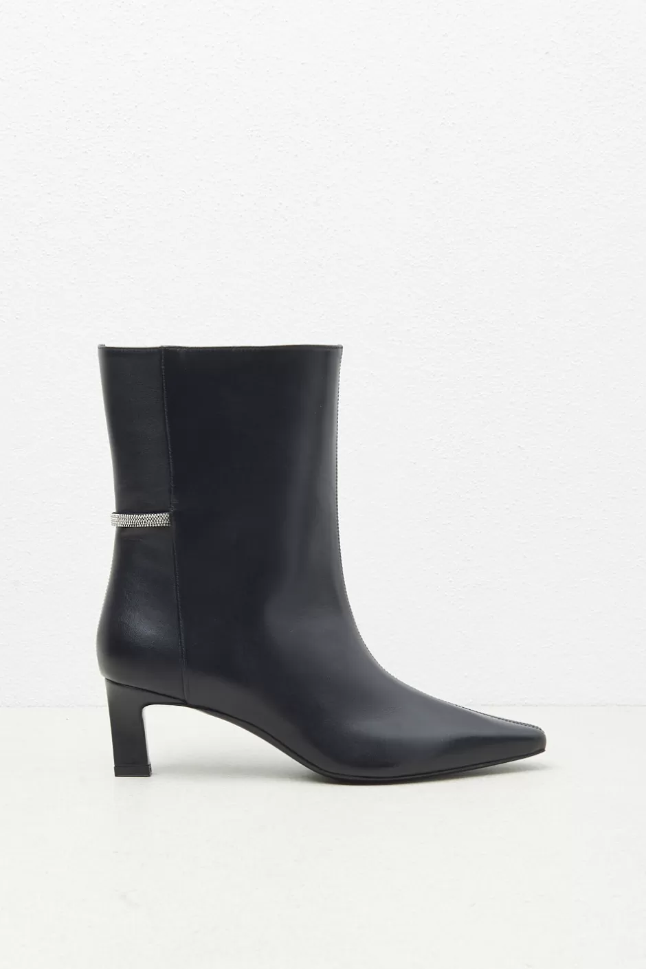 Scarpe | Peserico Ankle Boot In Vera Pelle Nero