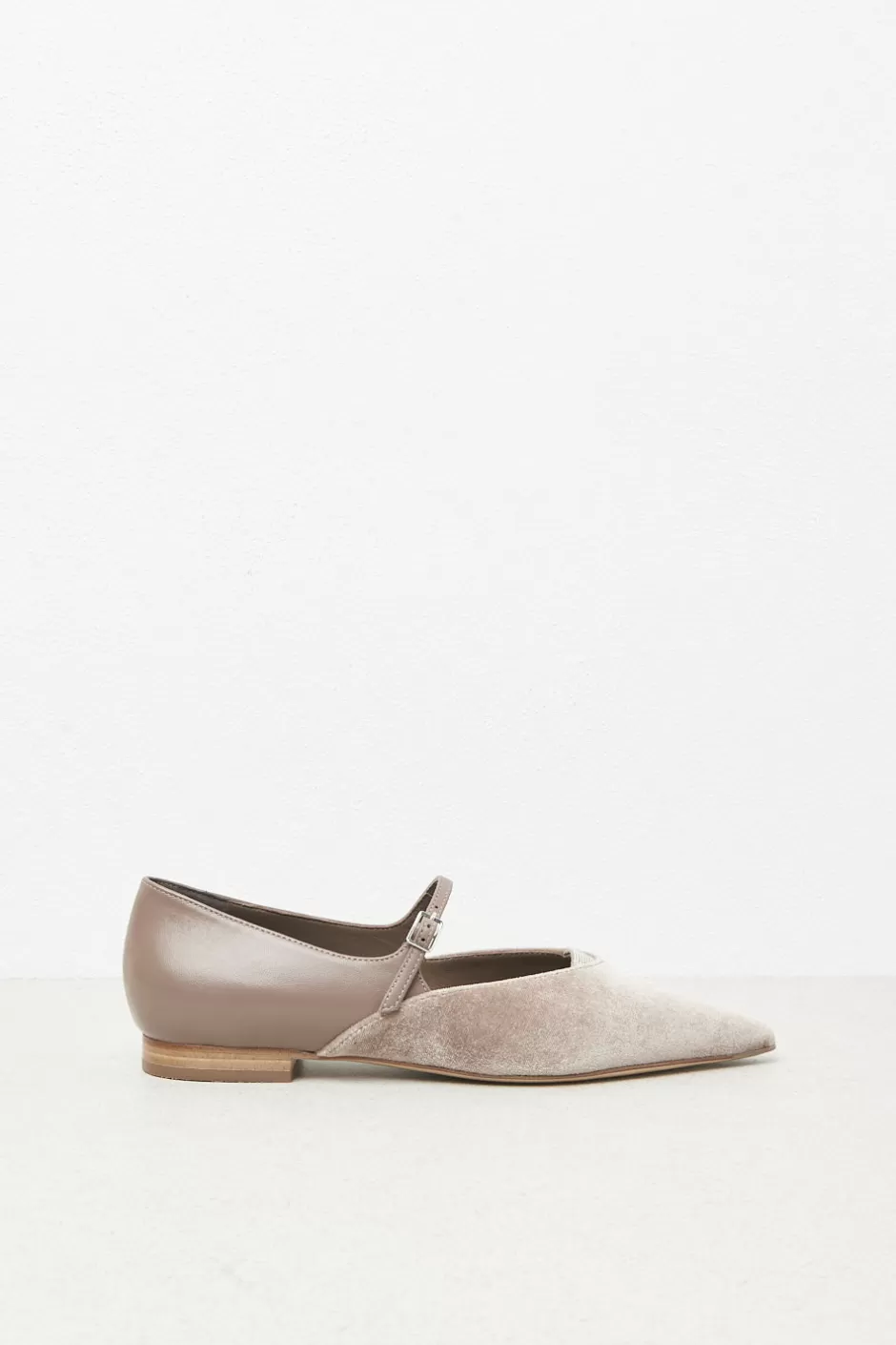 Scarpe | Peserico Ballerina Flat In Velluto E Pelle Cammello