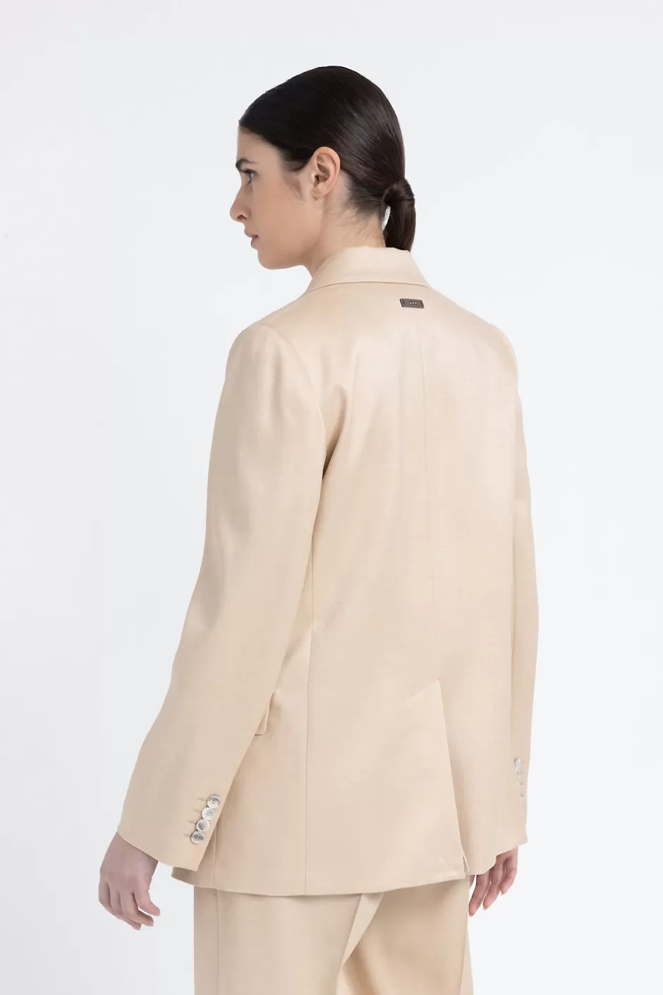 Completi E Set Coordinati | Blazer E Gilet | Peserico Blazer Monopetto In Flanella Jaspé Di Lana E Viscosa Lucida Latte macchiato