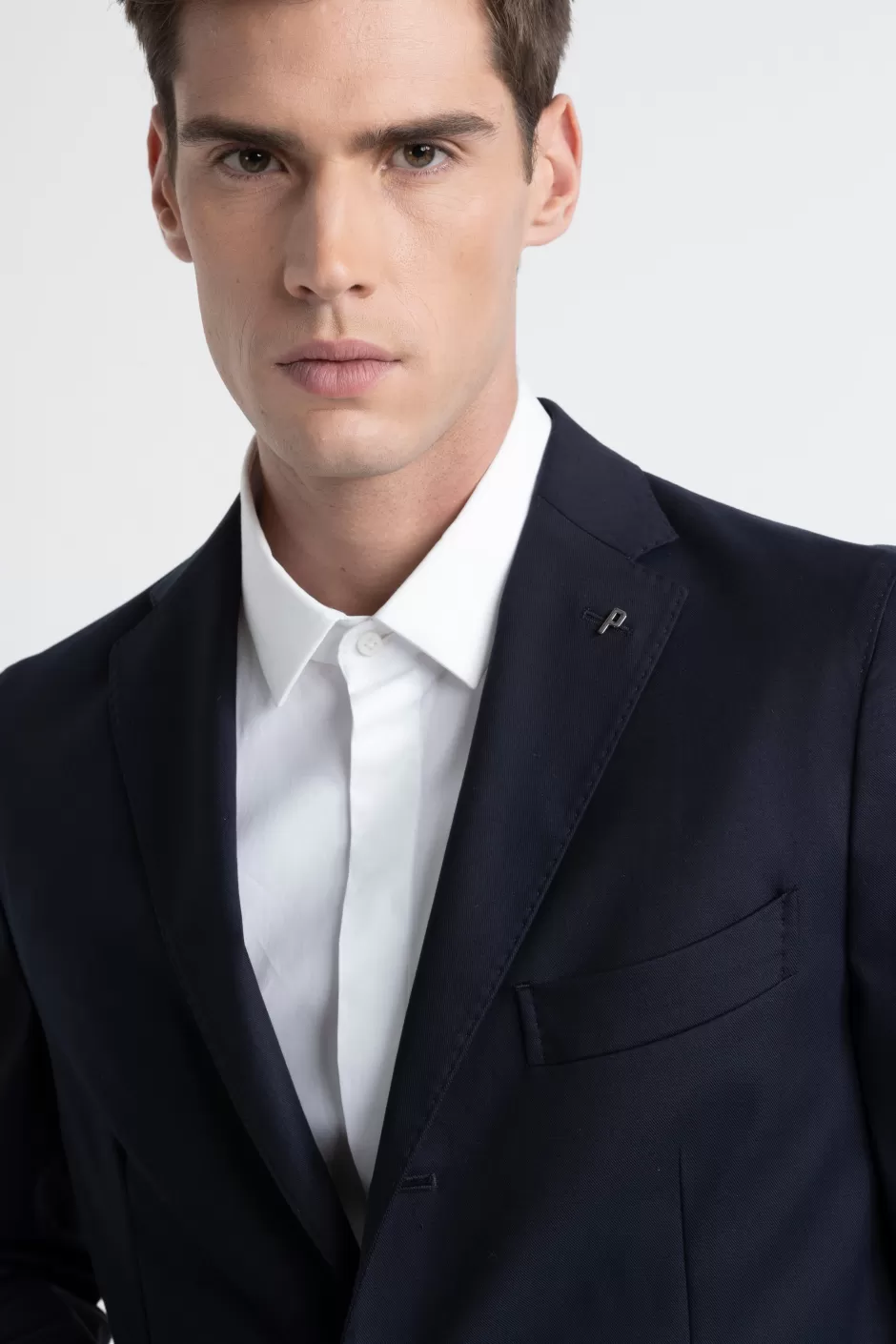 Blazer | Peserico Blazer Monopetto In Gabardina Di Cotone, Tencel E Lana Stretch Blu calamaio