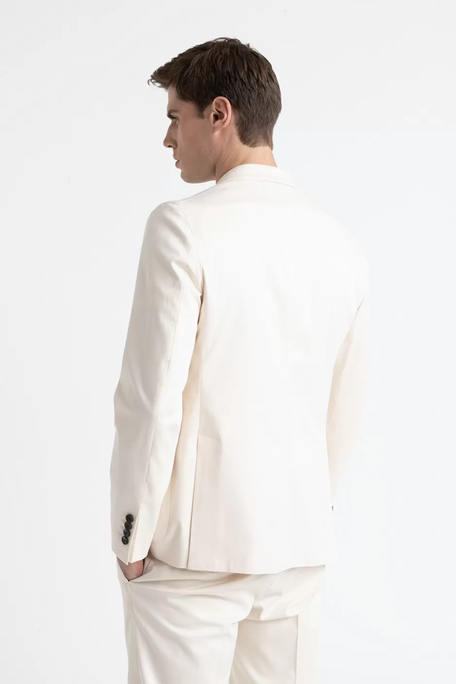 Blazer | Peserico Blazer Monopetto In Gabardina Di Cotone, Tencel E Lana Stretch Orzo