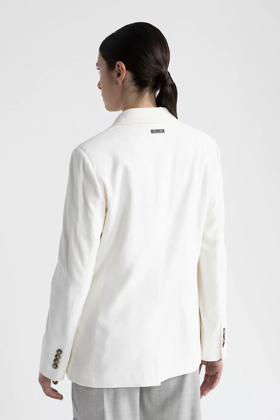 Blazer E Gilet | Peserico Blazer Monopetto In Velluto Bianco naturale