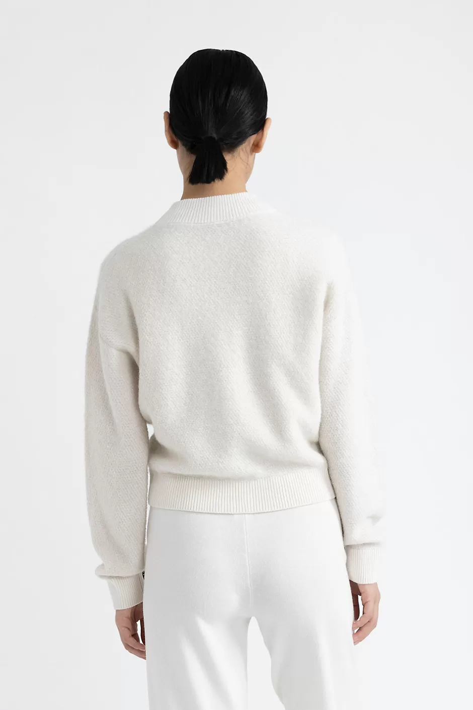 Maglieria | Peserico Bomber In Lana, Seta, Cashmere E Baby Alpaca Suri Con Lurex Bianco naturale