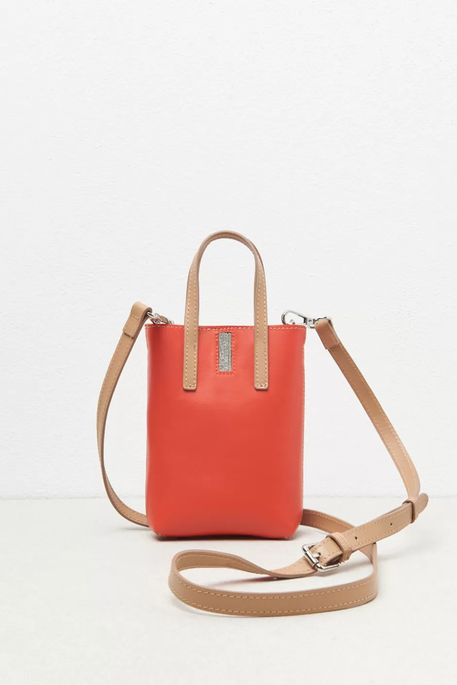 Accessori | Borse | Peserico Borsa Micro Portacellulare In Vera Pelle Rosso foliage