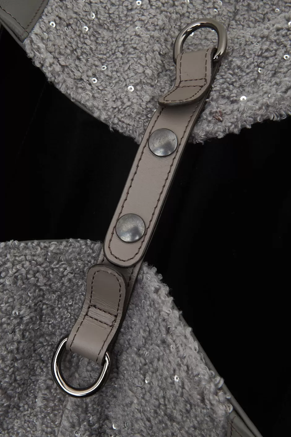 Accessori | Borse | Peserico Borsa Shopping In Eco-pelliccia Con Paillettes E Punto Luce Granito