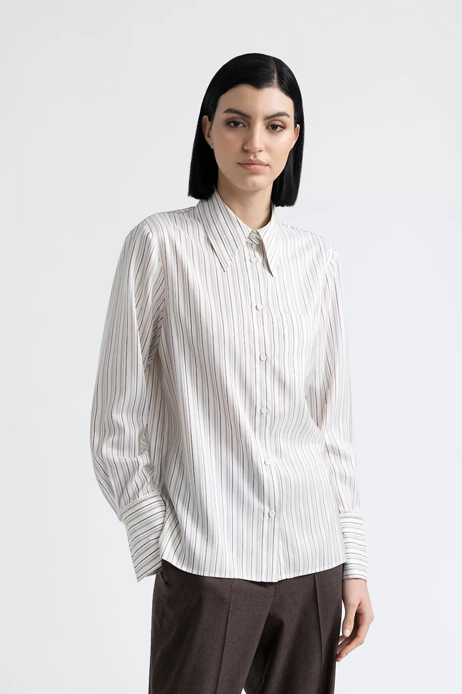 Camicie E Bluse | Peserico Camicia In Pura Seta Noce