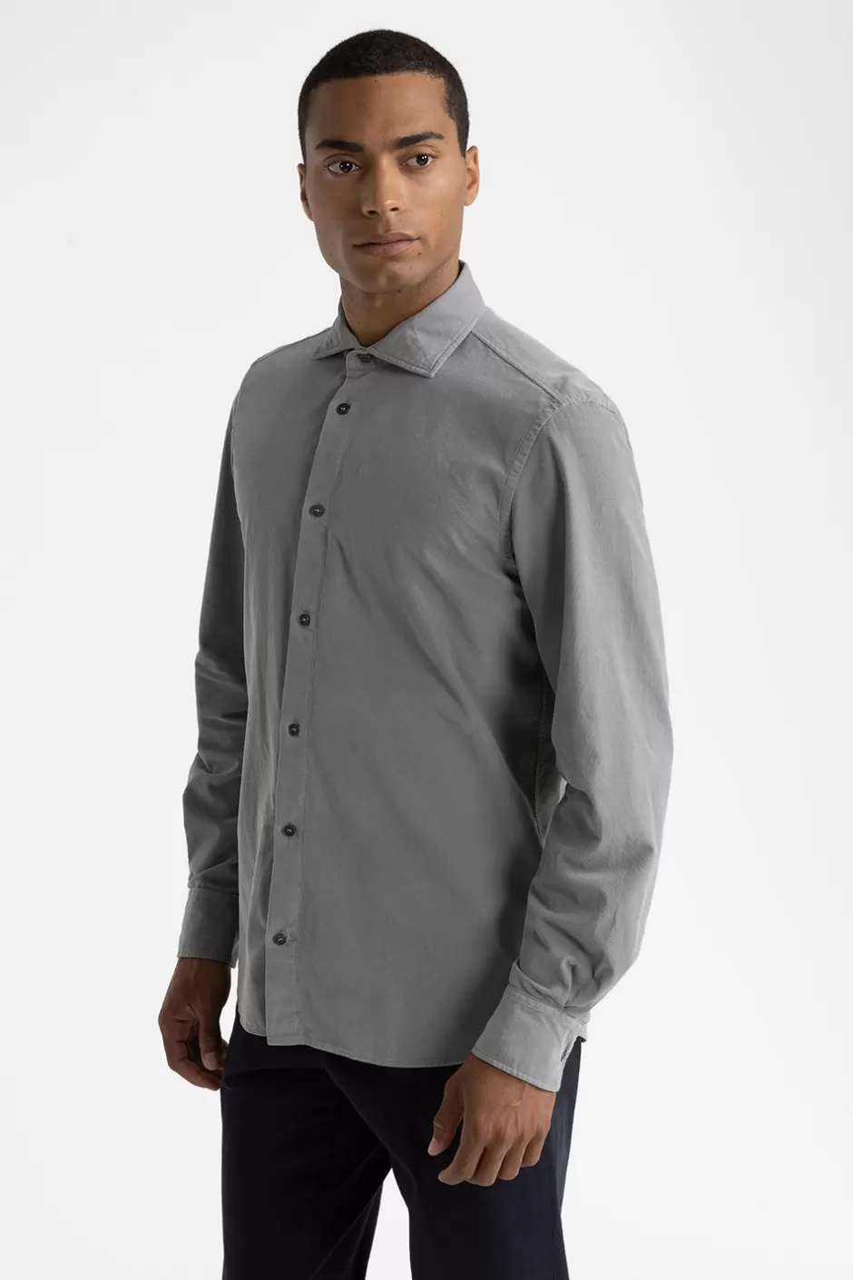 Camicie | Peserico Camicia In Velluto Di Cotone Granito