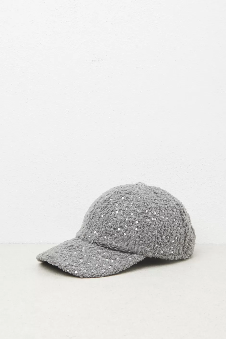 Accessori | Peserico Cappello Baseball In Eco-pelliccia Con Paillettes Grafite