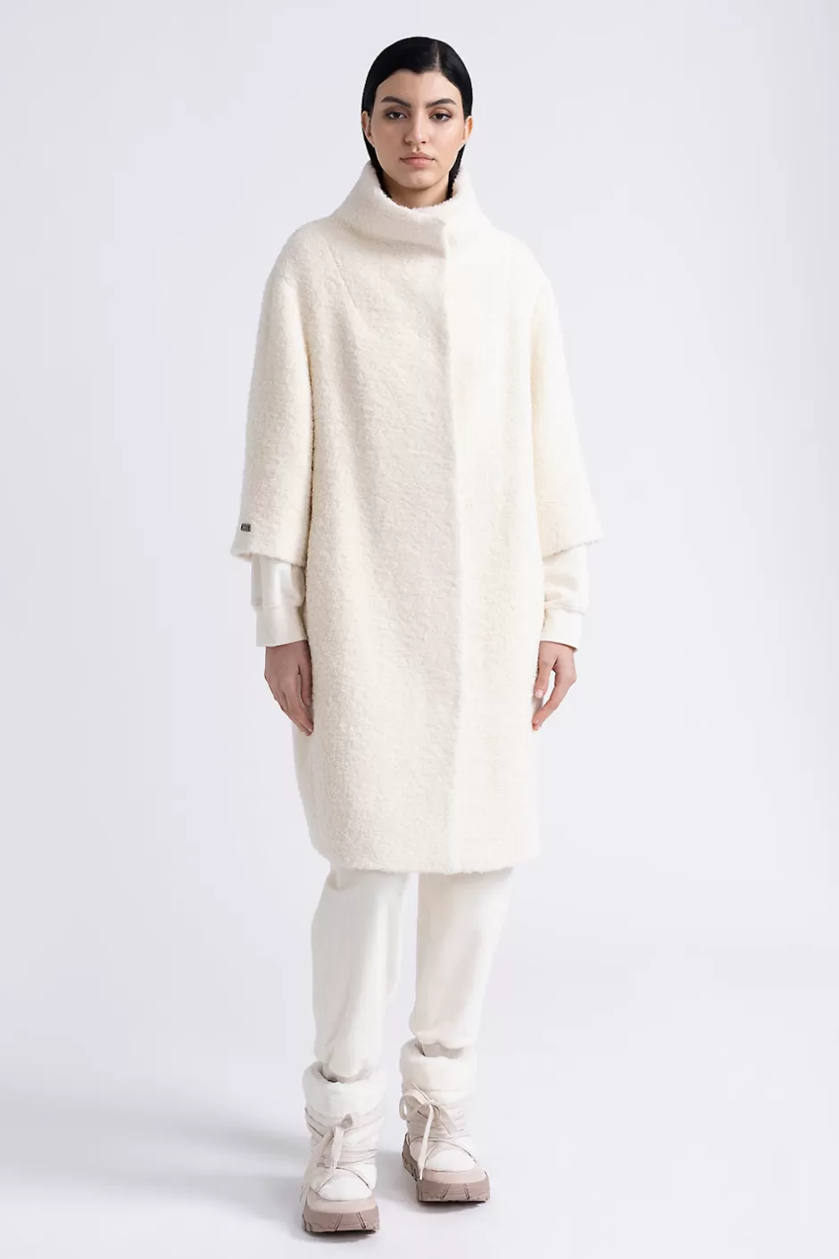 Capispalla | Peserico Cappotto In Panno Bouclè In Lana E Alpaca Bianco naturale