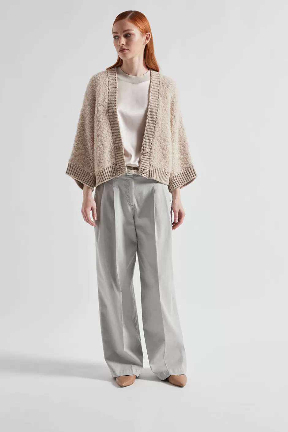 Maglieria | Peserico Cardigan In Bouclé Di Lana D'alpaca, Cashmere, Seta E Lurex Orzo