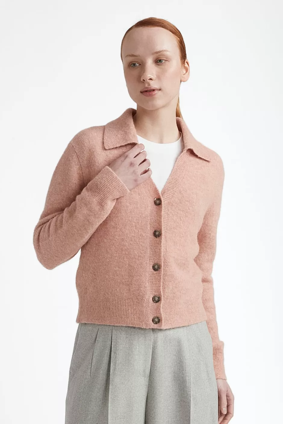 Maglieria | Peserico Cardigan In Filato D'alpaca E Lana Stretch Rosa Meriggio