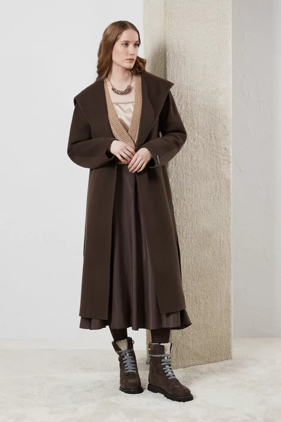 Maglieria | Peserico Cardigan Traforato In Lana, Seta, Cashmere, Alpaca Con Lurex E Micropaillettes Latte macchiato