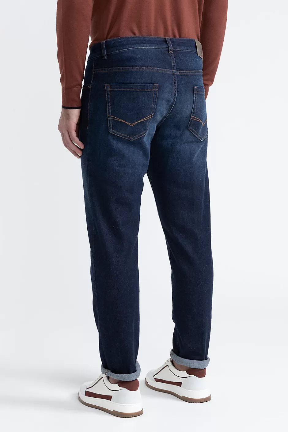 Denim | Pantaloni | Peserico Denim In Cotone Stretch Indaco Blu calamaio