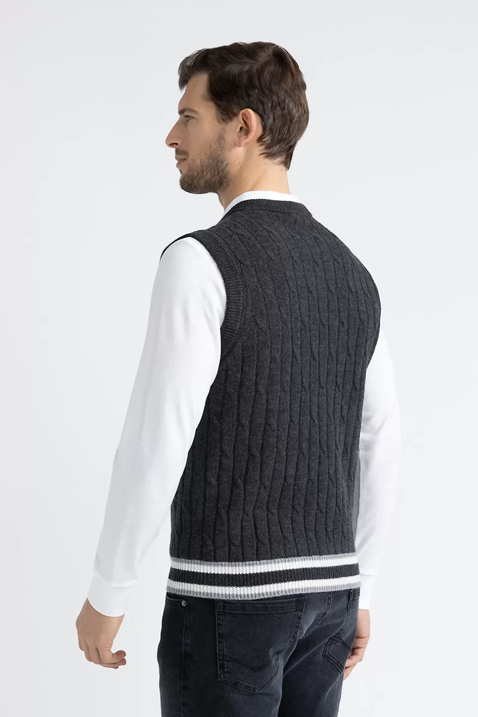 Maglieria | Peserico Gilet In Lana Merinos Extrafine E Cashmere Grafite