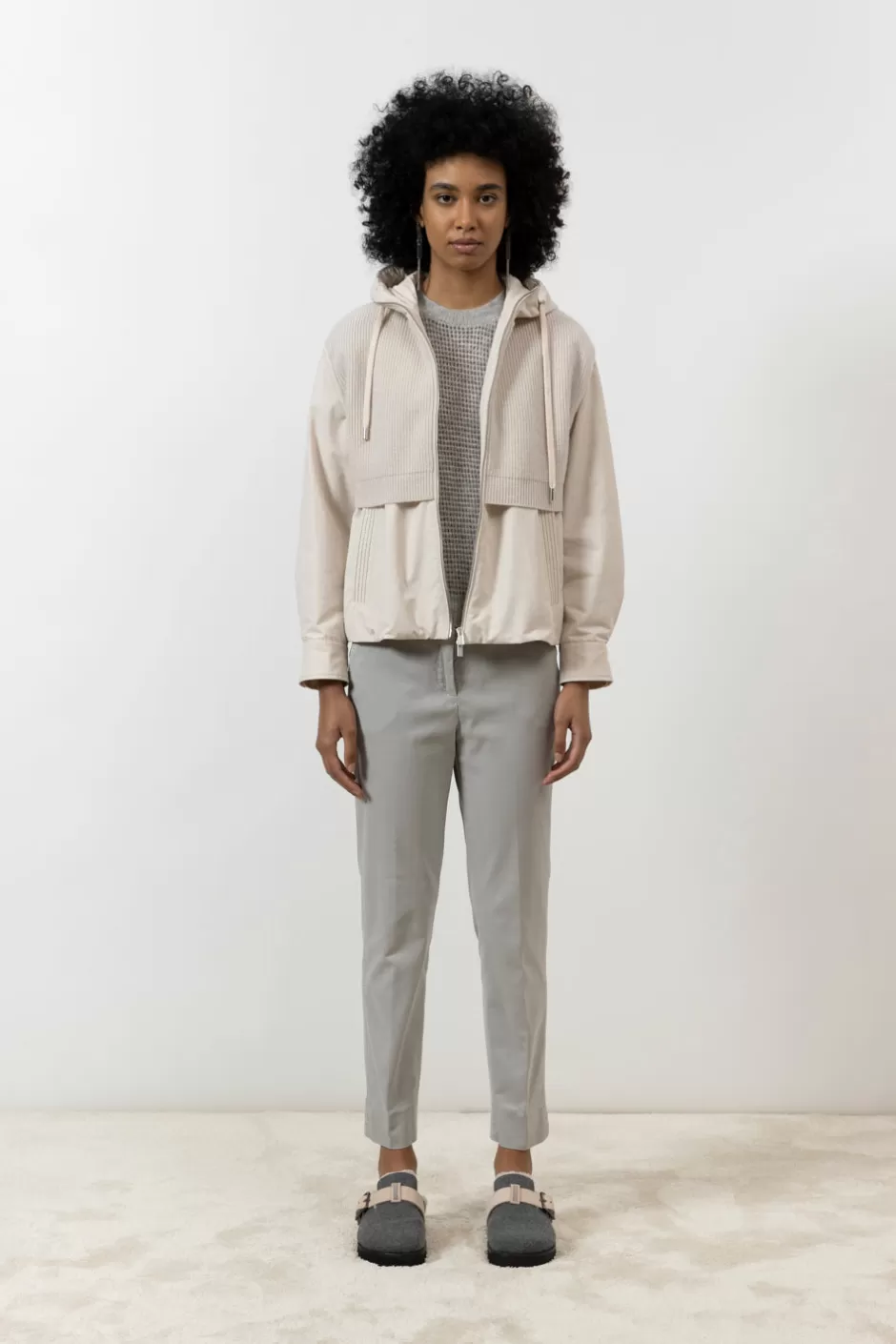 Maglieria | Peserico Maglia A Punto Traforato In Lana Merino E Alpaca Grigio nebbia