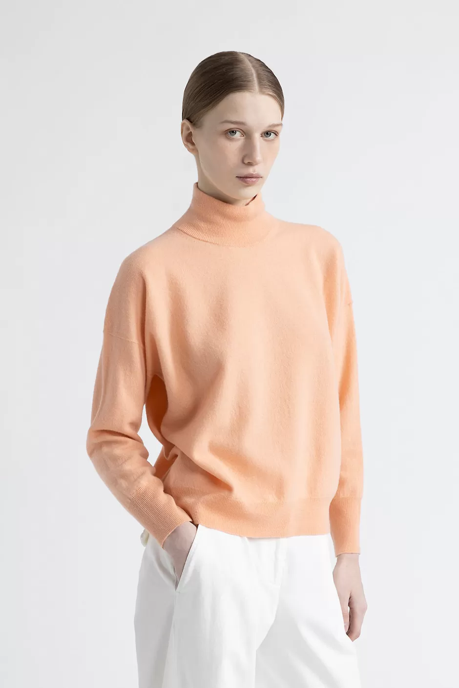 Maglieria | Peserico Maglia Collo Alto In Lana E Cashmere Rosa Meriggio