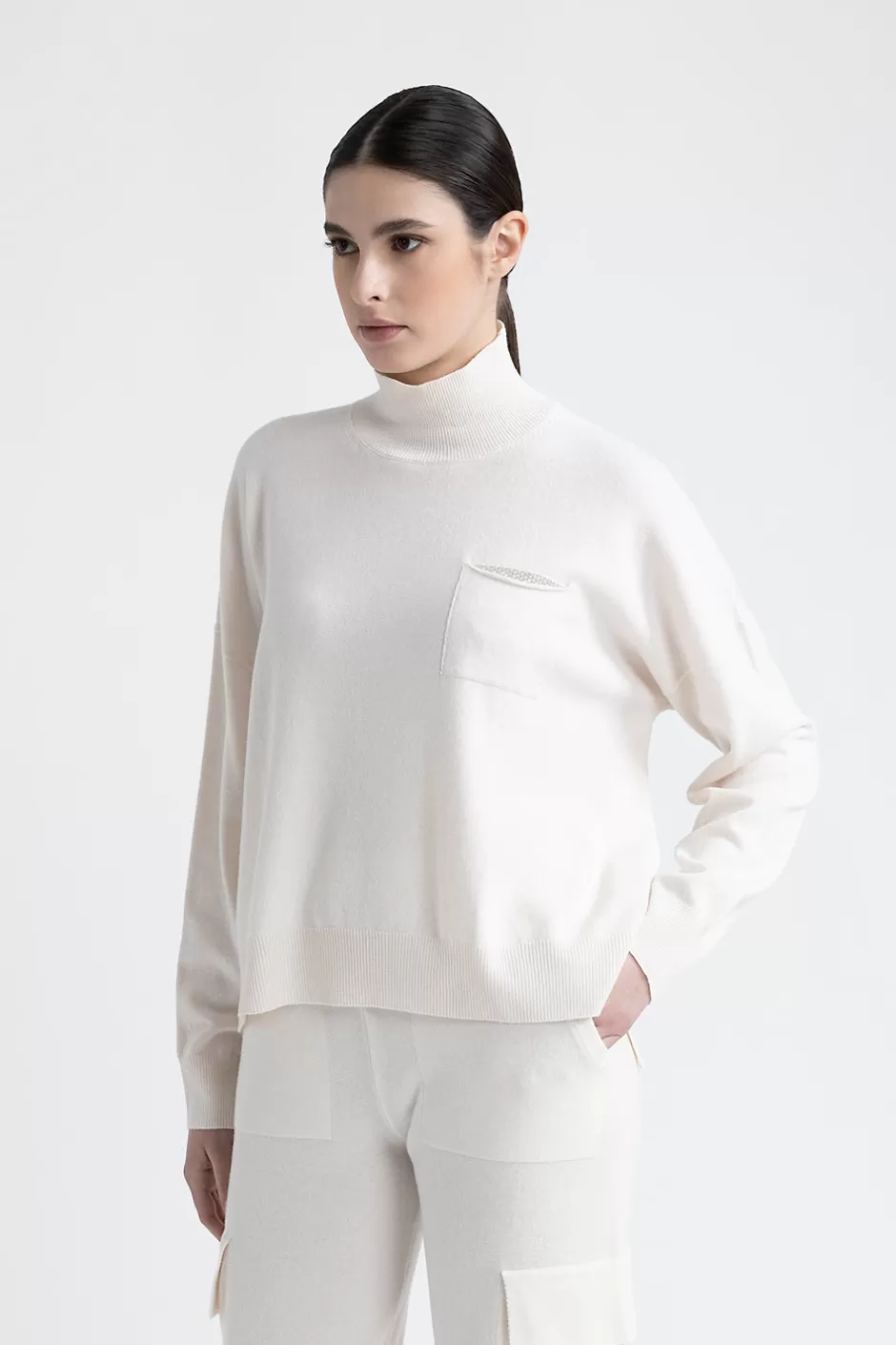 Maglieria | Peserico Maglia Con Collo A Lupetto In Lana, Seta E Cashmere Carpino