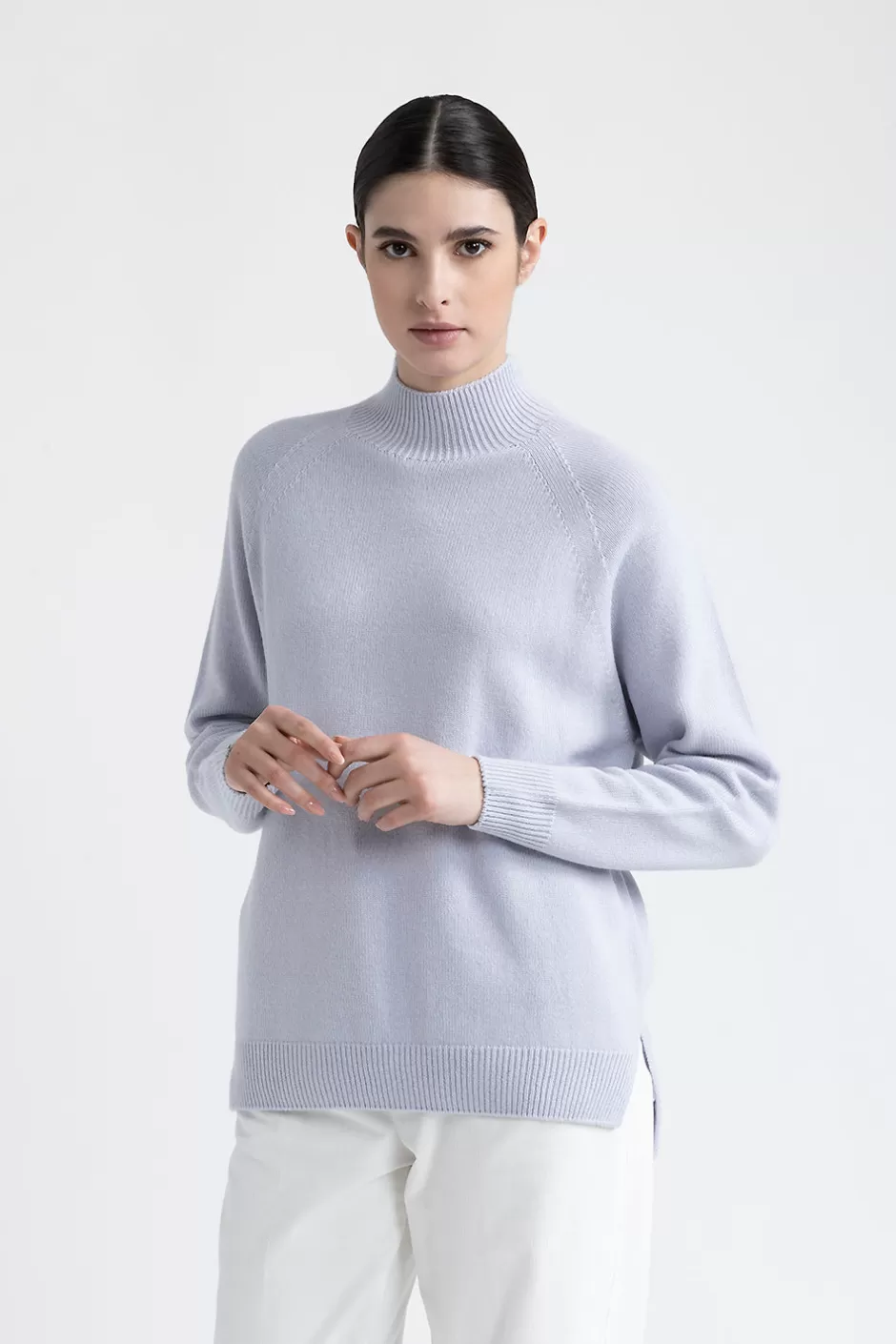 Maglieria | Peserico Maglia Con Collo A Lupetto In Lana, Seta E Cashmere Ghiaccio Puro
