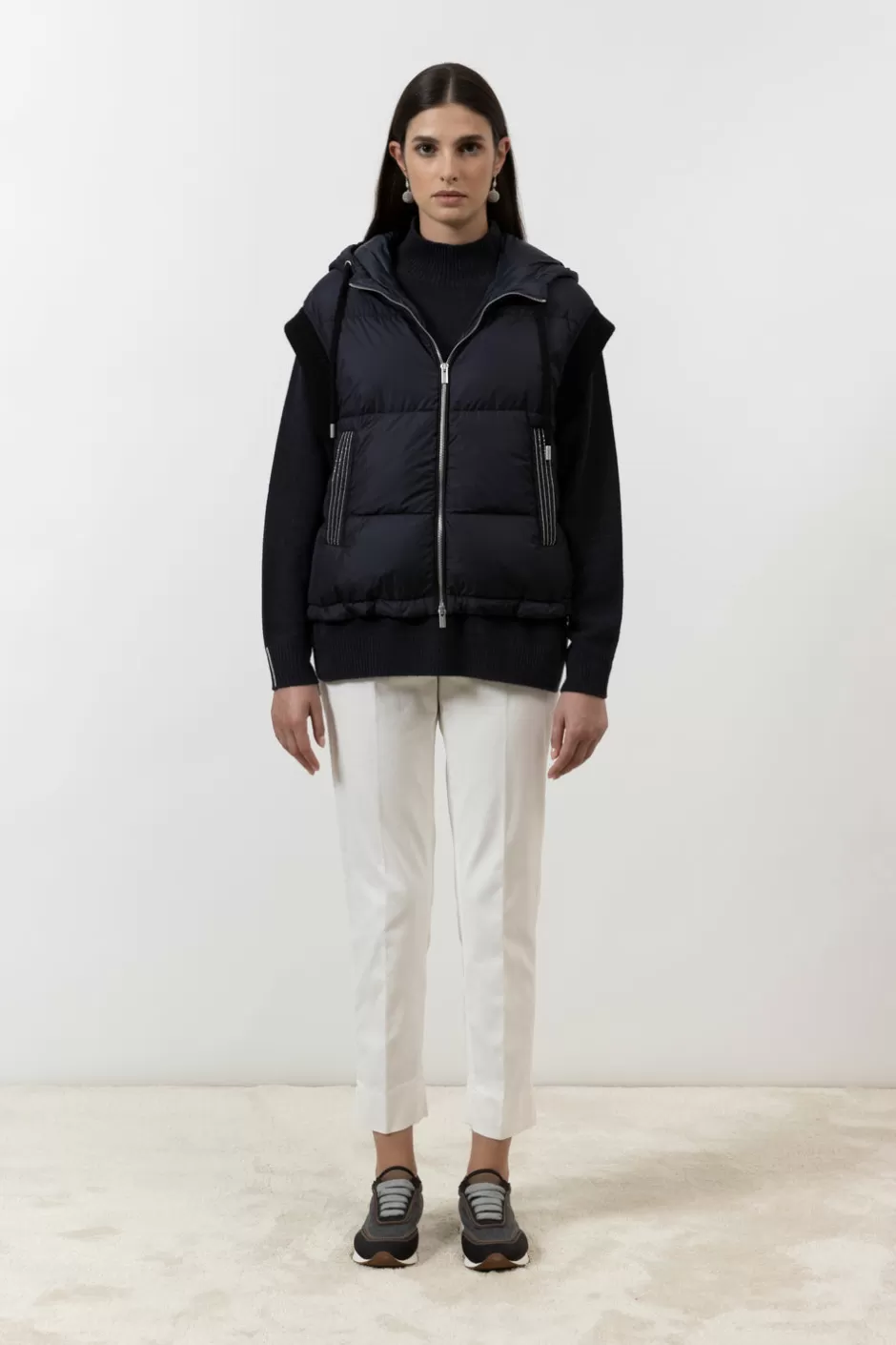 Maglieria | Peserico Maglia Con Collo A Lupetto In Lana, Seta E Cashmere Blu calamaio