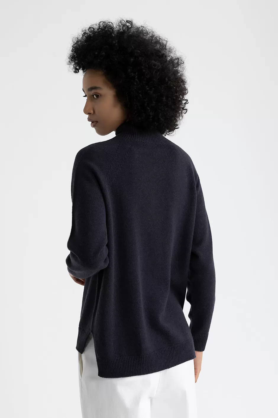 Maglieria | Peserico Maglia Con Collo A Lupetto In Lana, Seta E Cashmere Blu calamaio