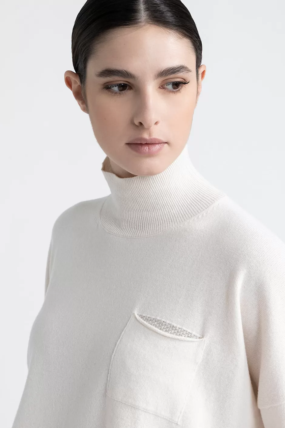 Maglieria | Peserico Maglia Con Collo A Lupetto In Lana, Seta E Cashmere Carpino