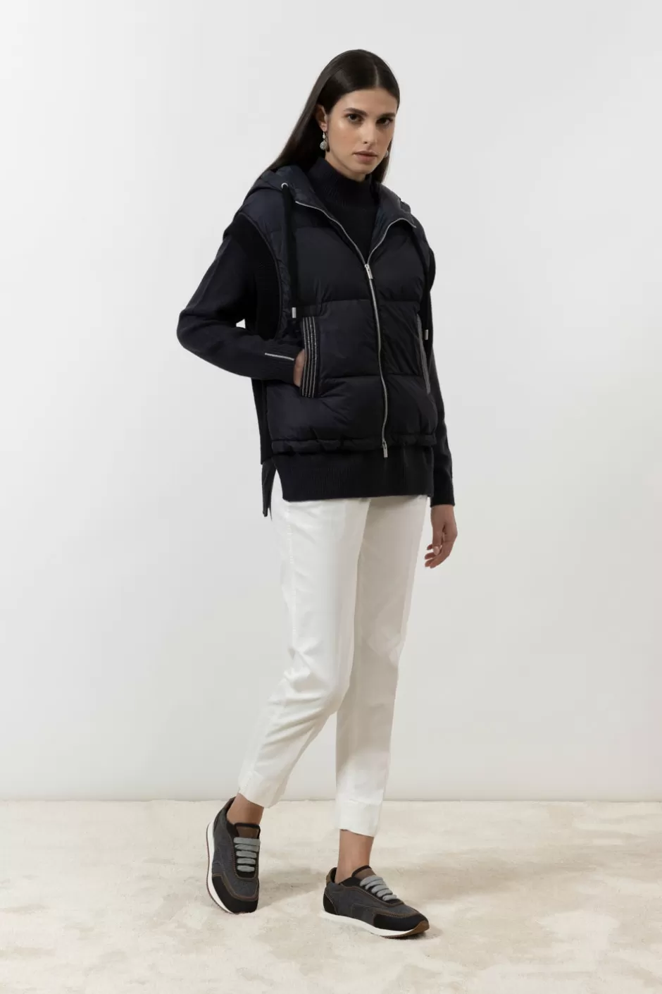 Maglieria | Peserico Maglia Con Collo A Lupetto In Lana, Seta E Cashmere Blu calamaio