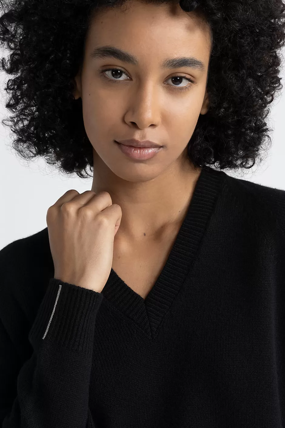 Maglieria | Peserico Maglia Con Scollo A V In Lana, Seta E Cashmere Nero