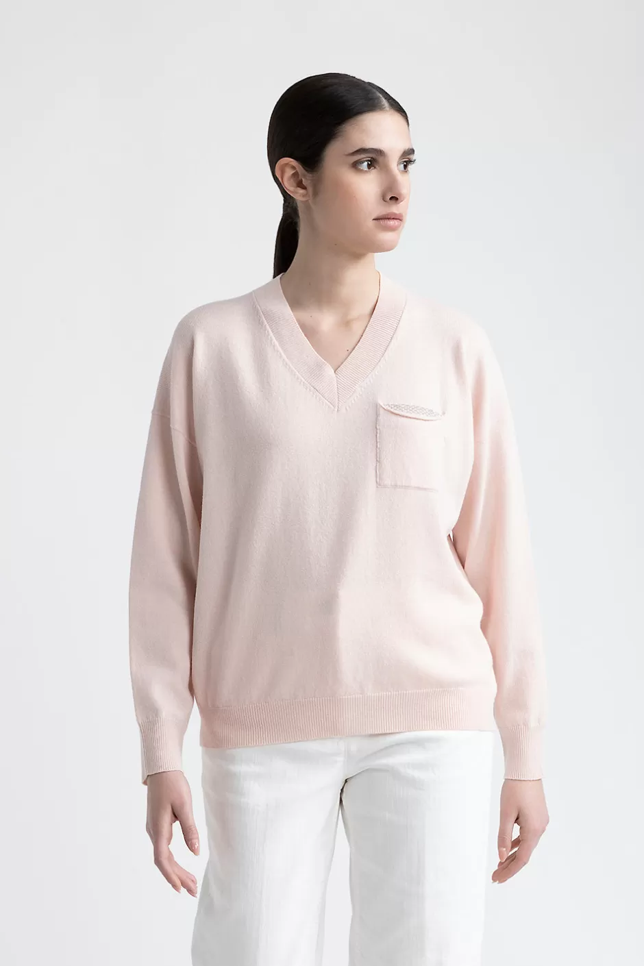 Maglieria | Peserico Maglia Con Scollo A V In Lana, Seta E Cashmere Albeggio