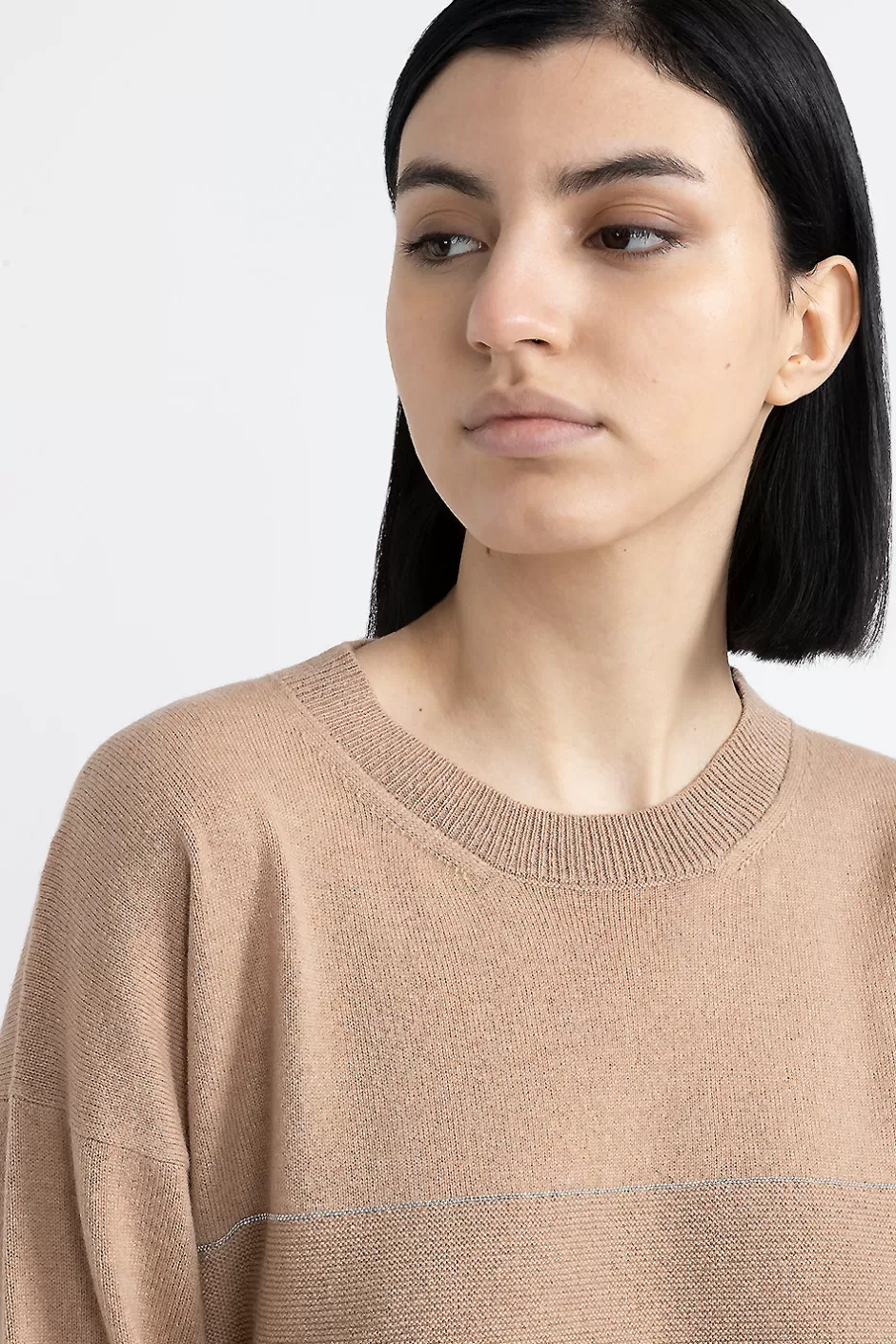 Maglieria | Peserico Maglia Girocollo Con Ricami In Lana, Seta E Cashmere Con Lurex Baita