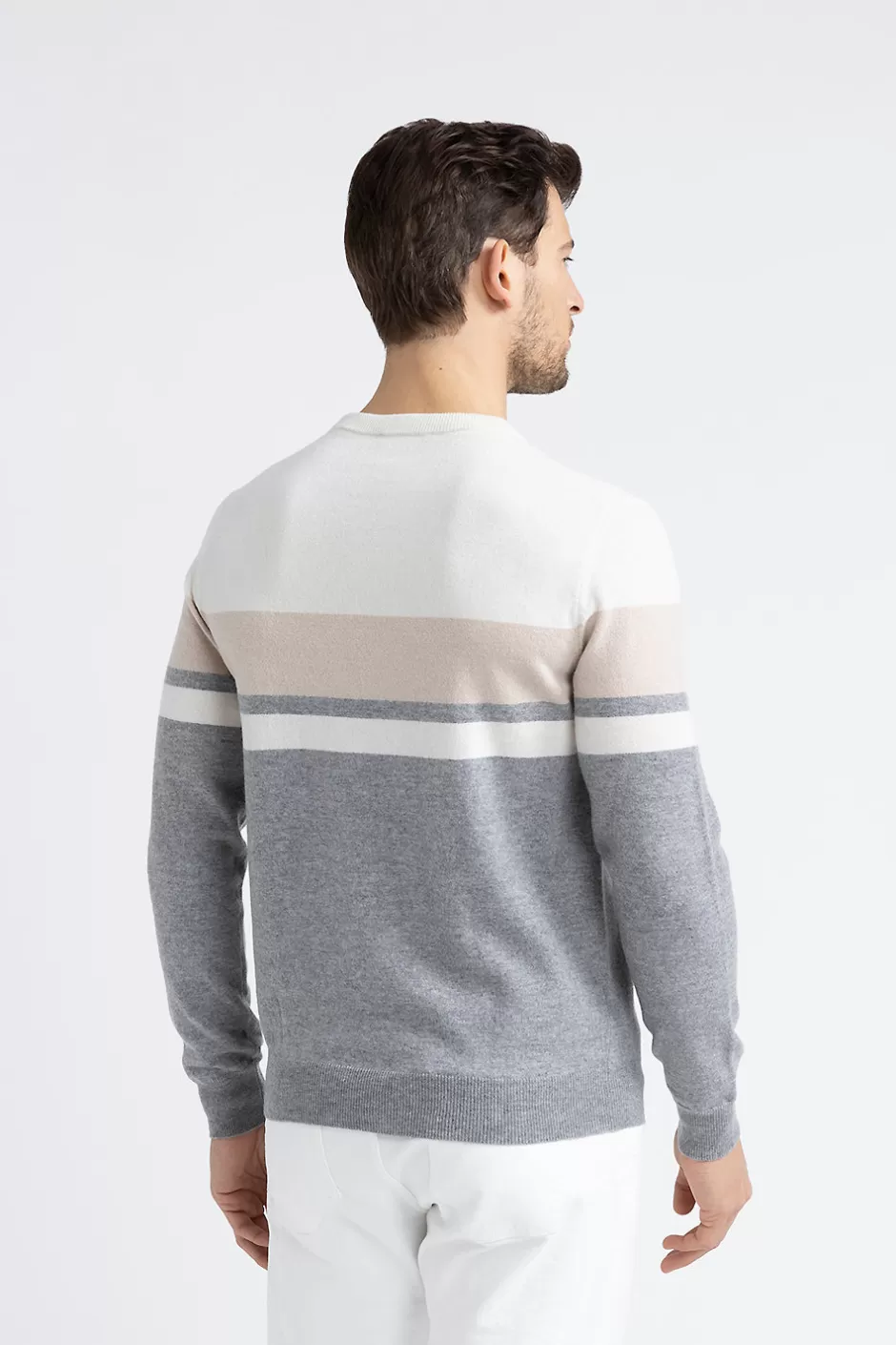 Maglieria | Peserico Maglia Girocollo In Lana Merinos E Cashmere Granito