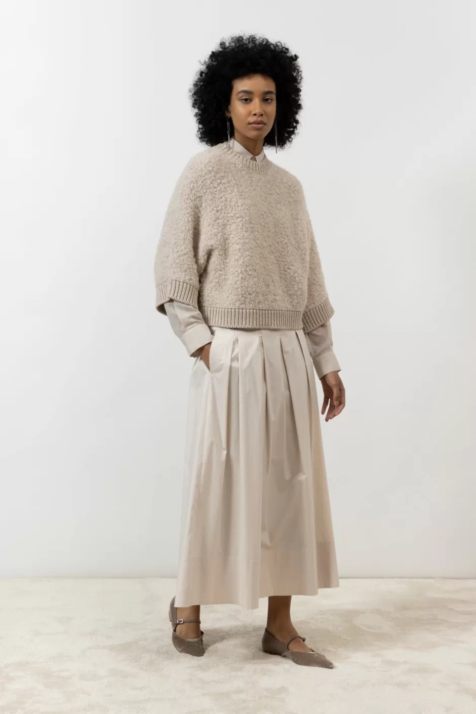Maglieria | Peserico Maglia In Bouclé Di Lana D'alpaca, Cashmere, Seta E Lurex Orzo