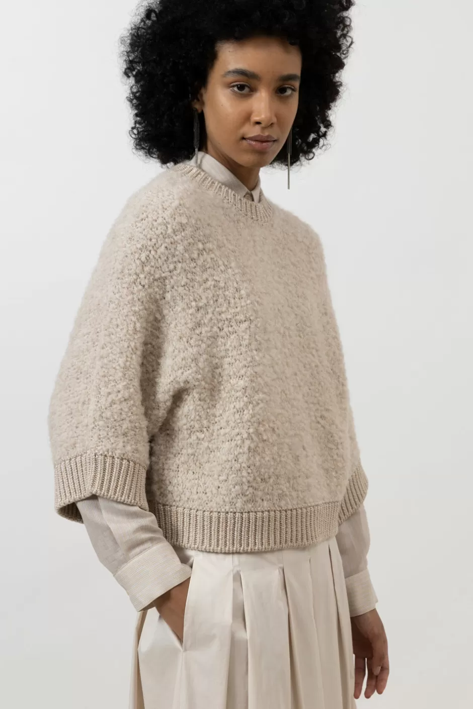 Maglieria | Peserico Maglia In Bouclé Di Lana D'alpaca, Cashmere, Seta E Lurex Orzo