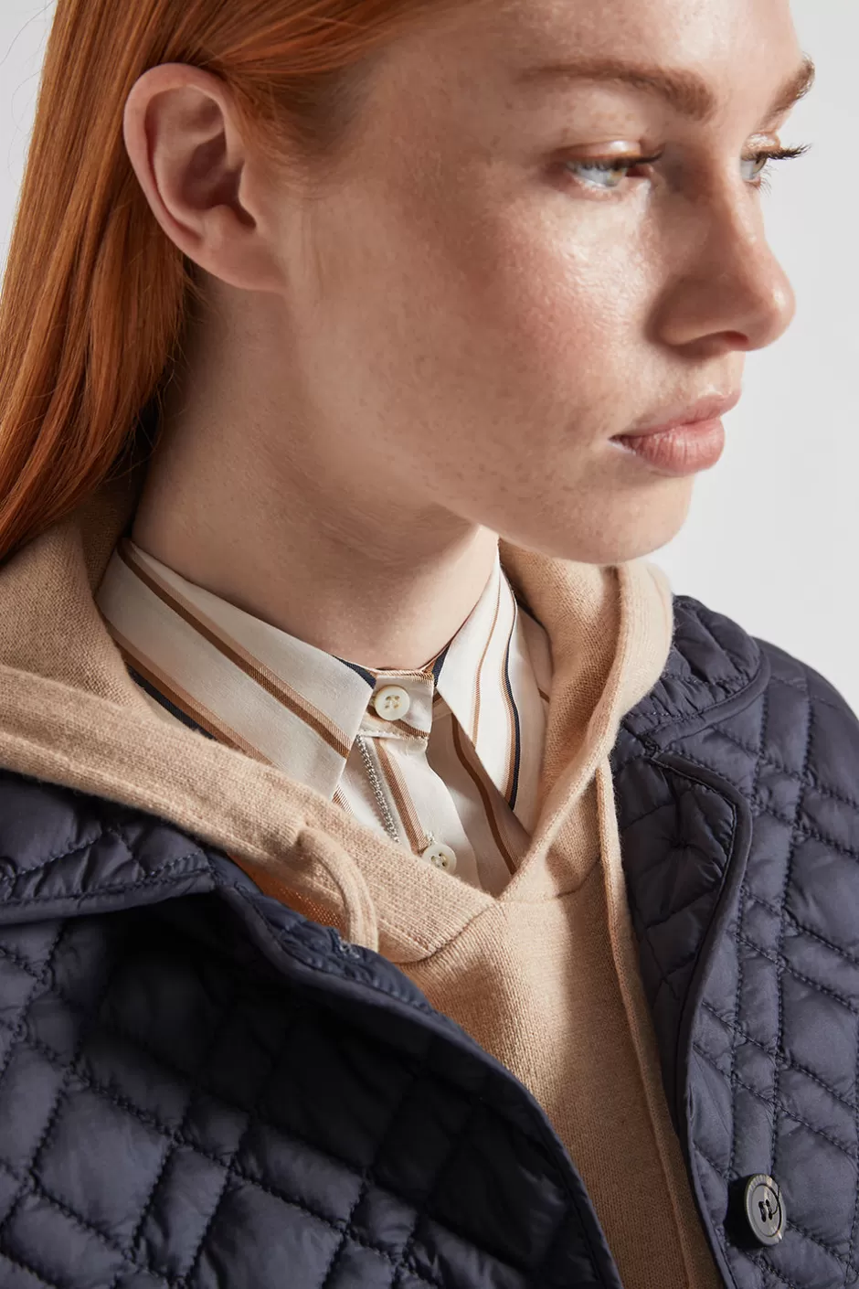 Completi E Set Coordinati | Maglieria | Peserico Maglia Maniche Corte Con Cappuccio In Lana Seta Cashmere Latte macchiato