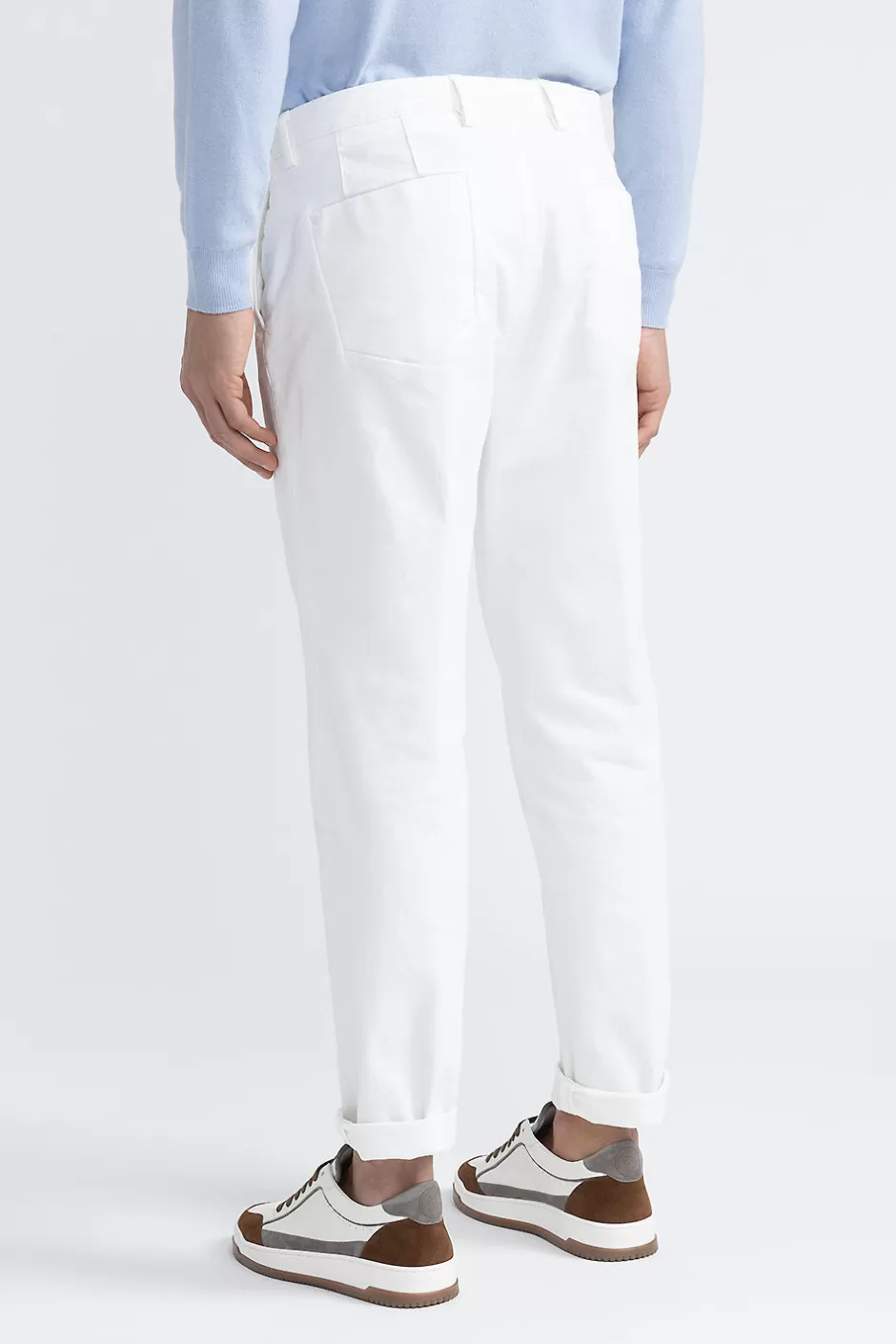 Denim | Pantaloni | Peserico Pantalone Chino In Bull Denim Bianco Bianco naturale