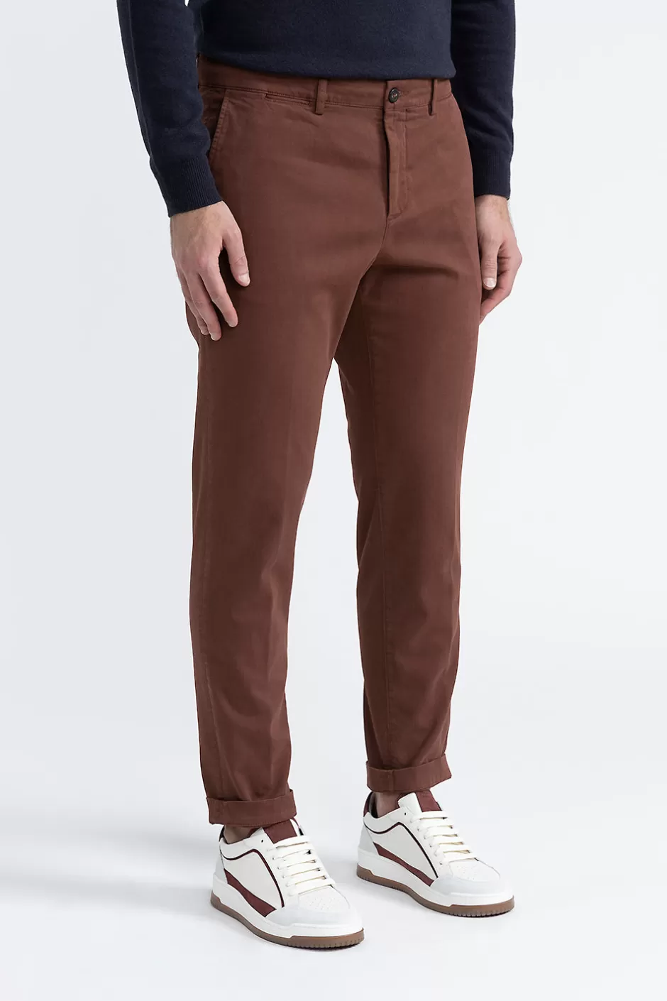 Pantaloni | Peserico Pantalone Chino In Cotone Stretch Mogano