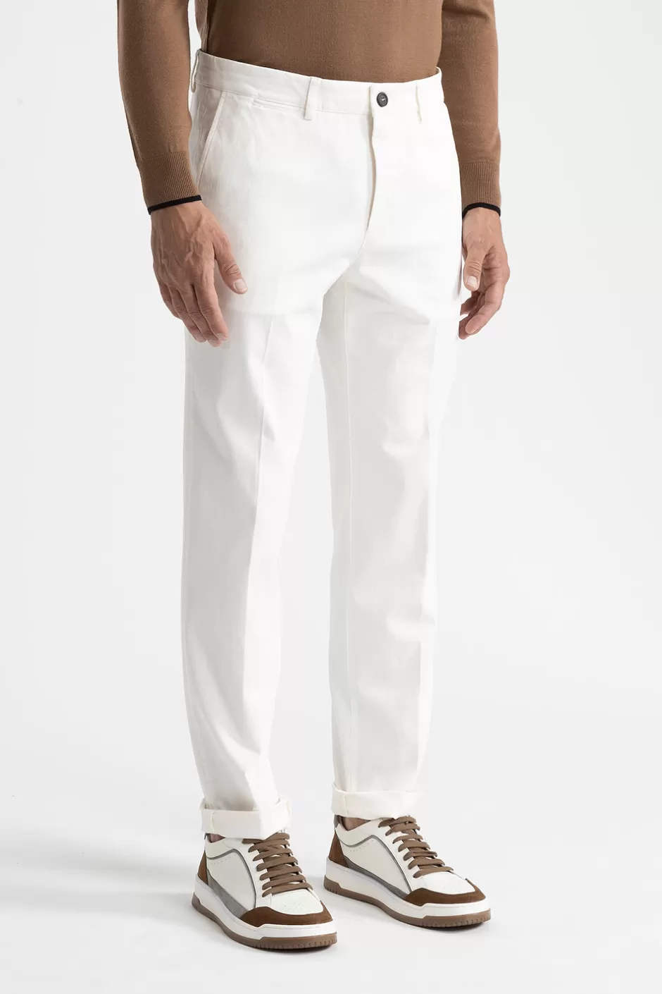 Pantaloni | Peserico Pantalone Chino In Cotone Stretch Bianco naturale