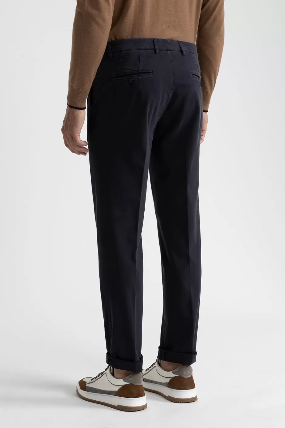 Pantaloni | Peserico Pantalone Chino In Cotone Stretch Blu calamaio