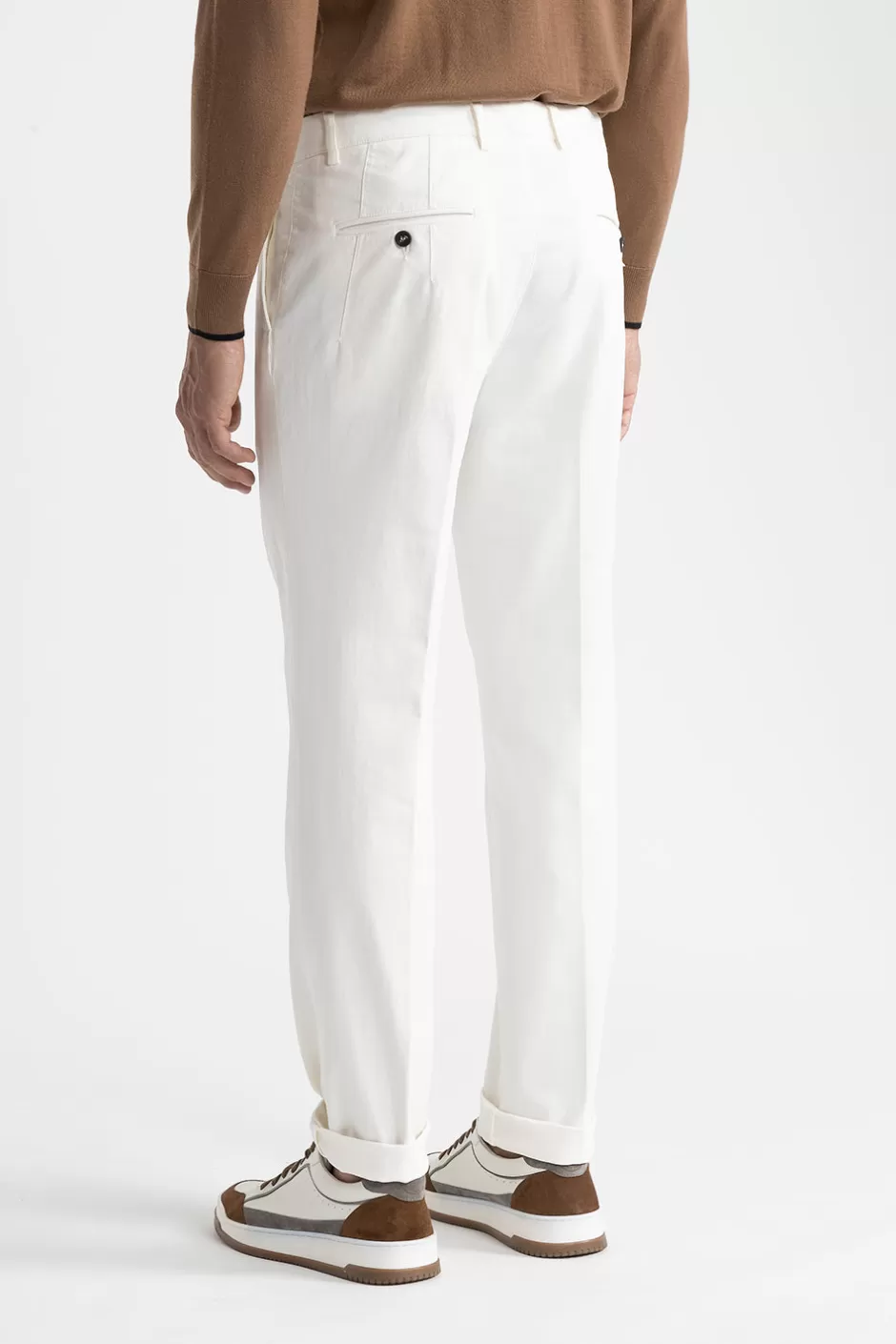 Pantaloni | Peserico Pantalone Chino In Cotone Stretch Bianco naturale