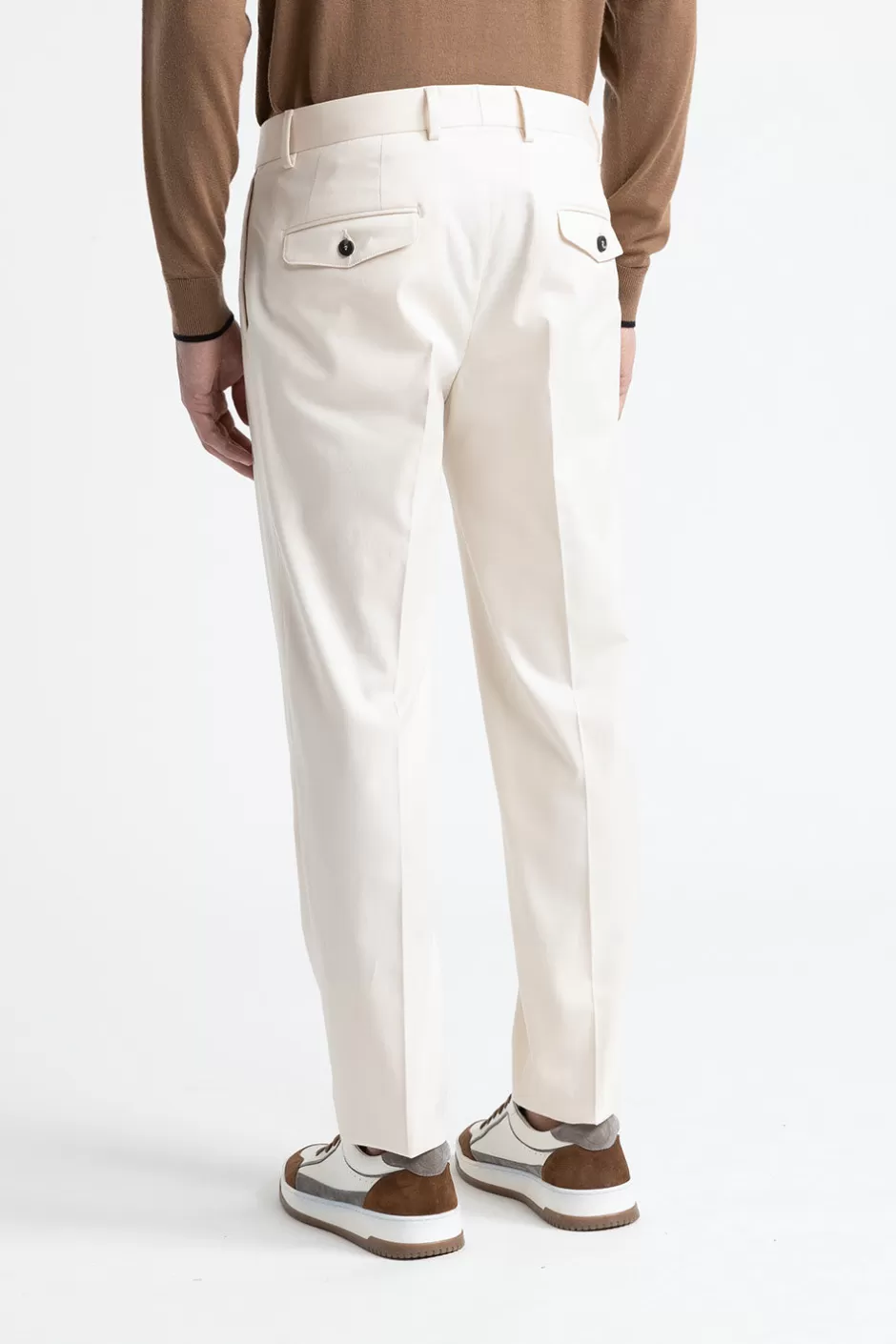 Pantaloni | Peserico Pantalone Chino In Cotone, Tencel E Lana Stretch Orzo