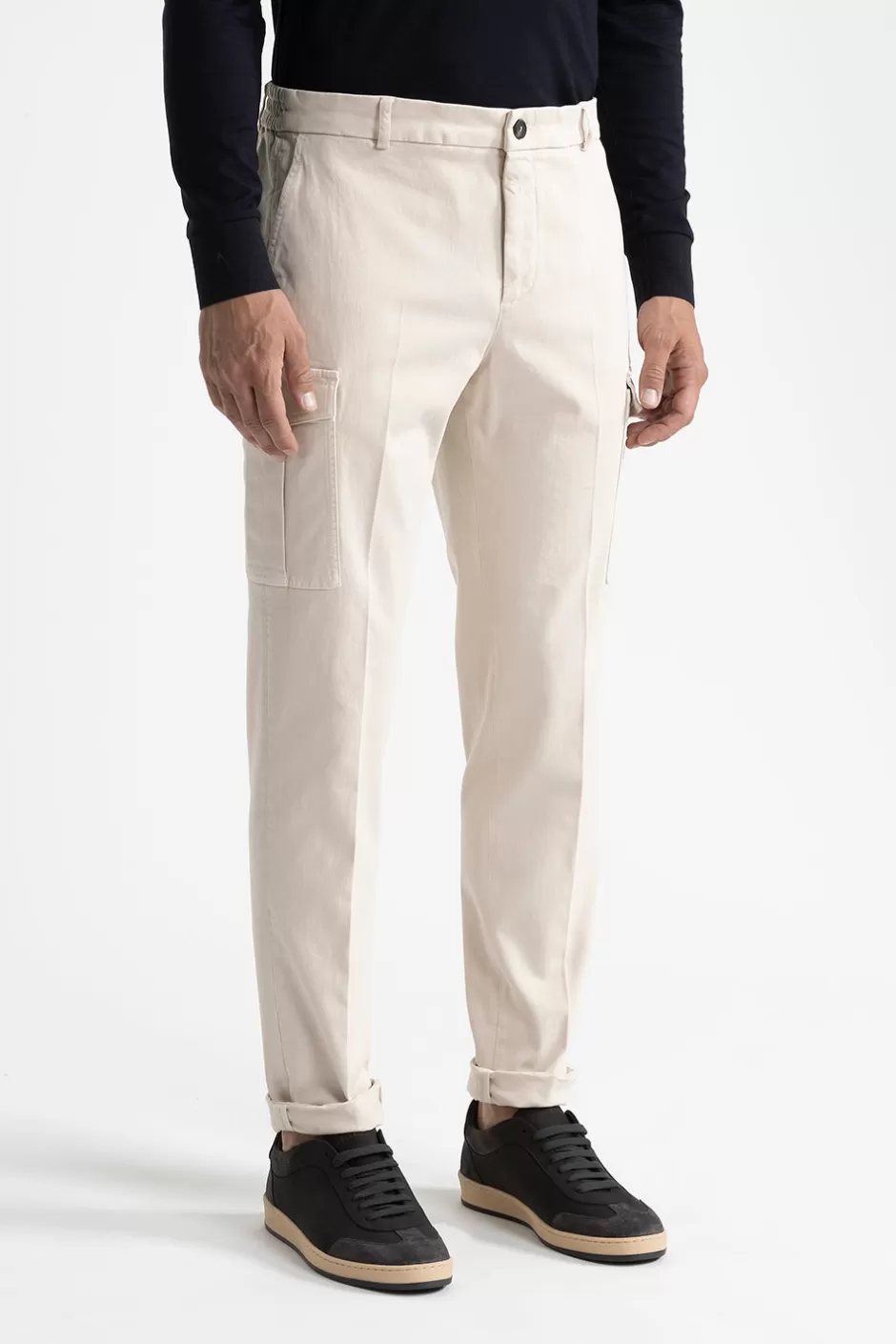 Pantaloni | Peserico Pantalone Chino Tasconato In Cotone Beige perla