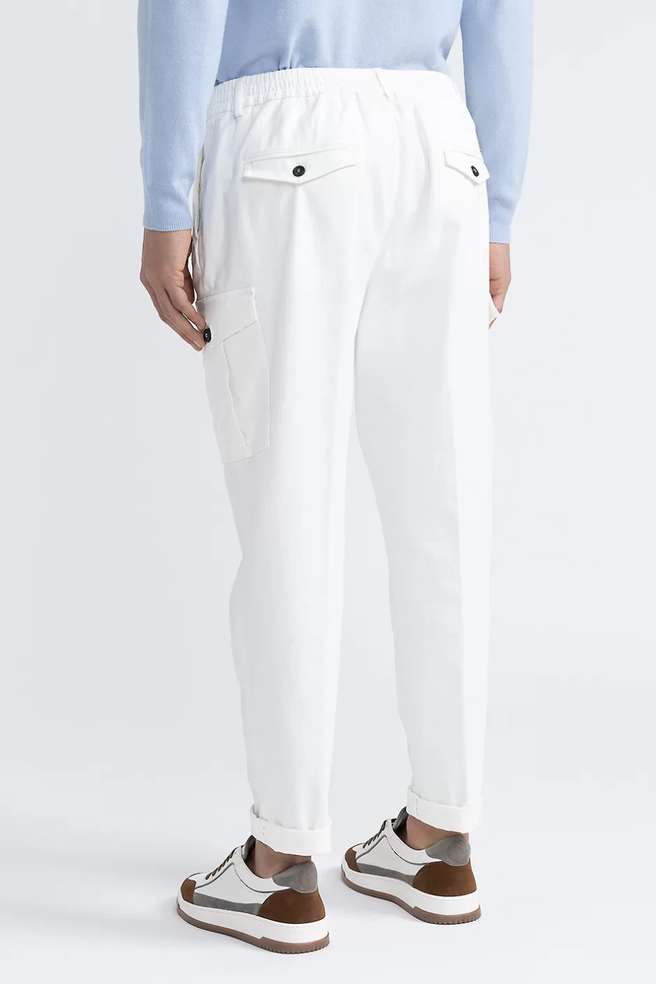 Pantaloni | Peserico Pantalone Chino Tasconato In Cotone Bianco naturale