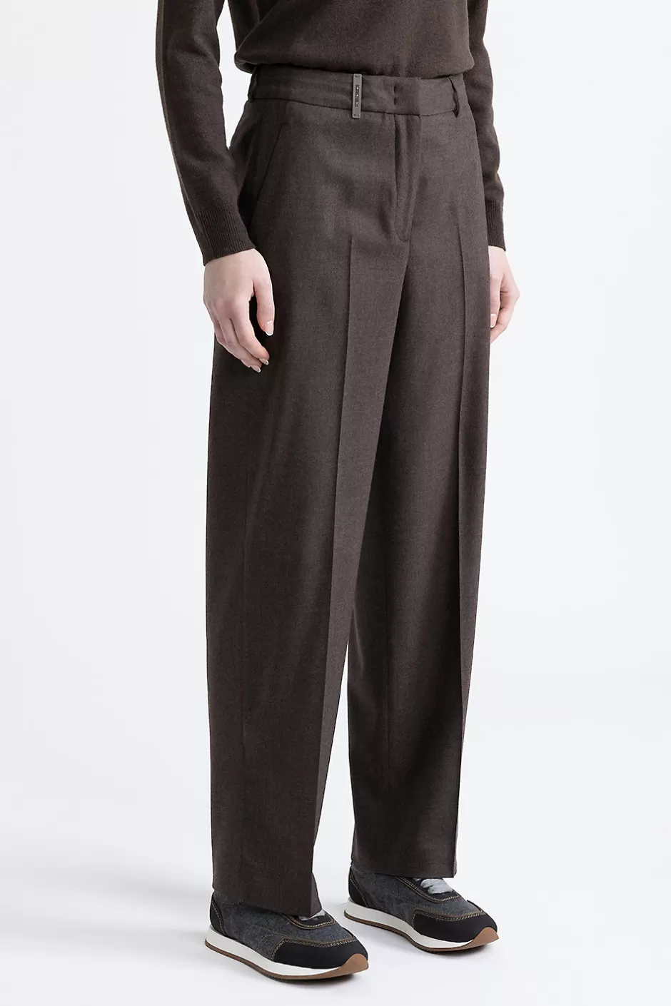 Pantaloni | Peserico Pantalone Classic Tailored In Lana E Cashmere Noce