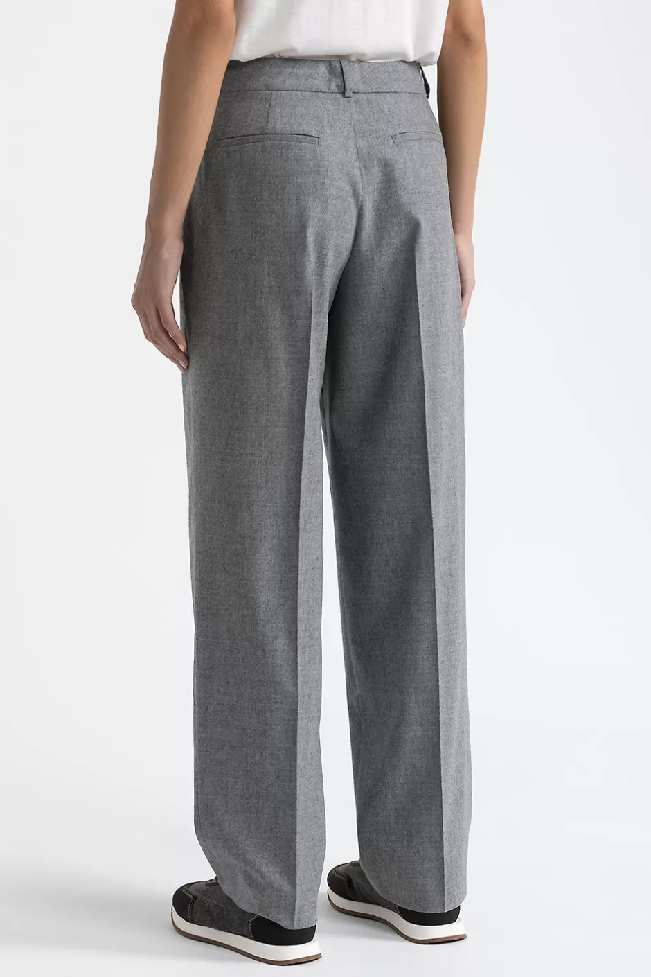 Pantaloni | Peserico Pantalone Classic Tailored In Lana E Cashmere Granito