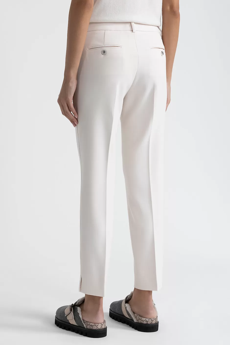 Pantaloni | Peserico Pantalone Iconic 4718 In Tela Doppia Di Viscosa Stretch Beige perla