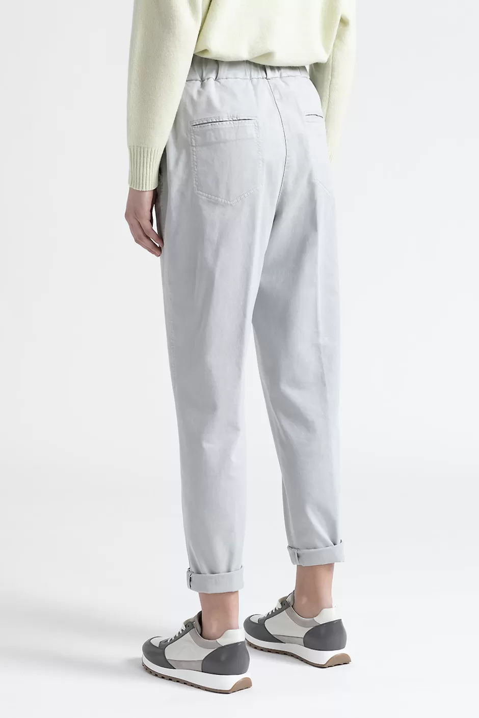 Pantaloni | Peserico Pantalone In Gabardina Di Cotone, Seta E Tencel Grigio nebbia