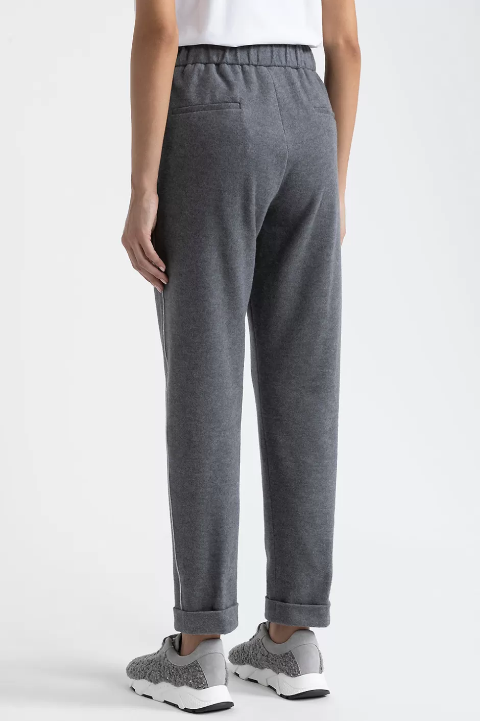 Pantaloni | Peserico Pantalone Jogger In Jersey Di Cotone Granito