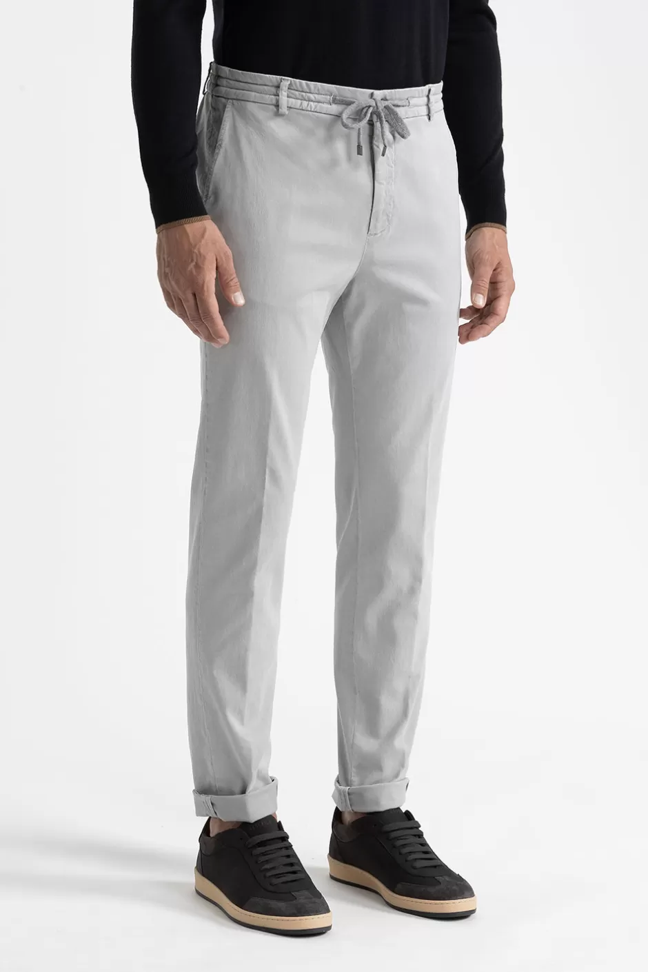 Pantaloni | Peserico Pantalone Jogger In Cotone, Seta E Tencel Granito