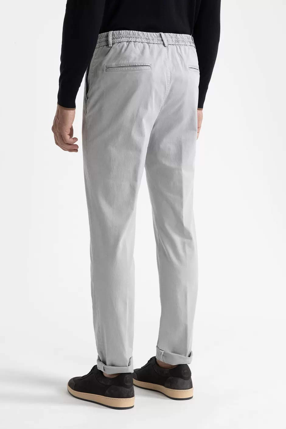 Pantaloni | Peserico Pantalone Jogger In Cotone, Seta E Tencel Granito