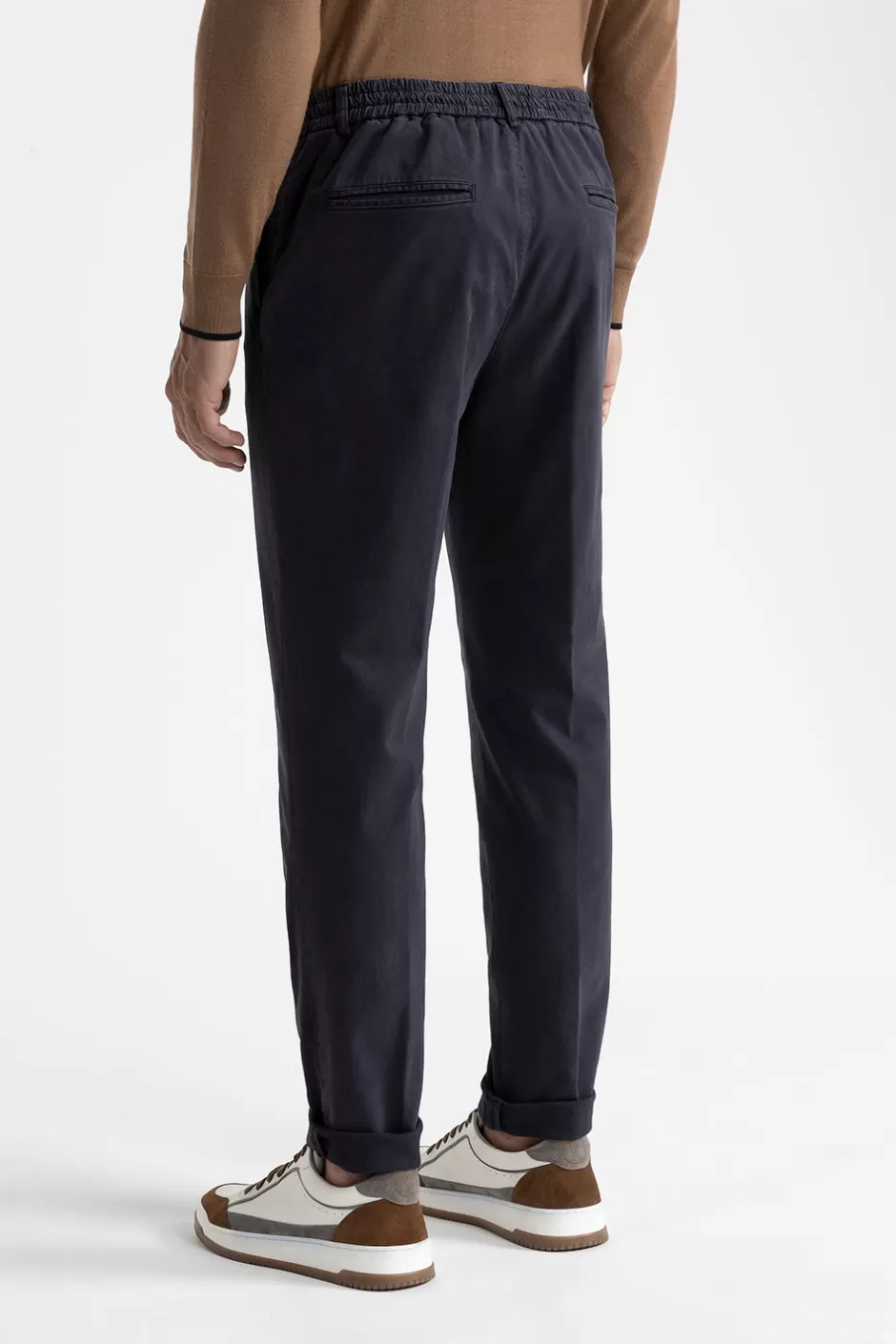 Pantaloni | Peserico Pantalone Jogger In Cotone, Seta E Tencel Blu calamaio