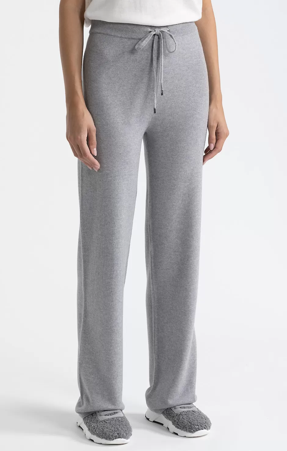 Pantaloni | Peserico Pantalone Jogger In Lana, Seta E Cashmere Granito